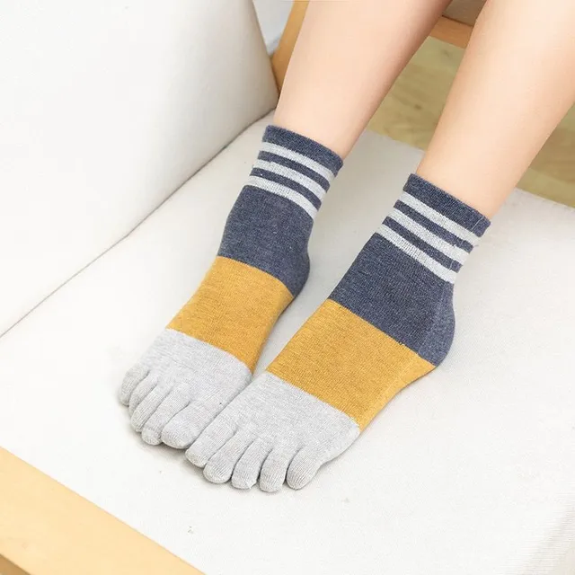 Women's long toe socks - striped