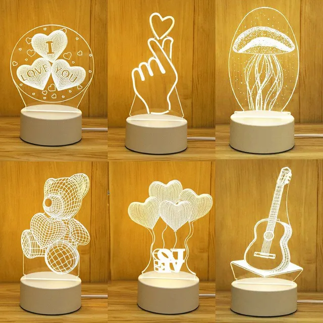 Night light with 3D effect - various types