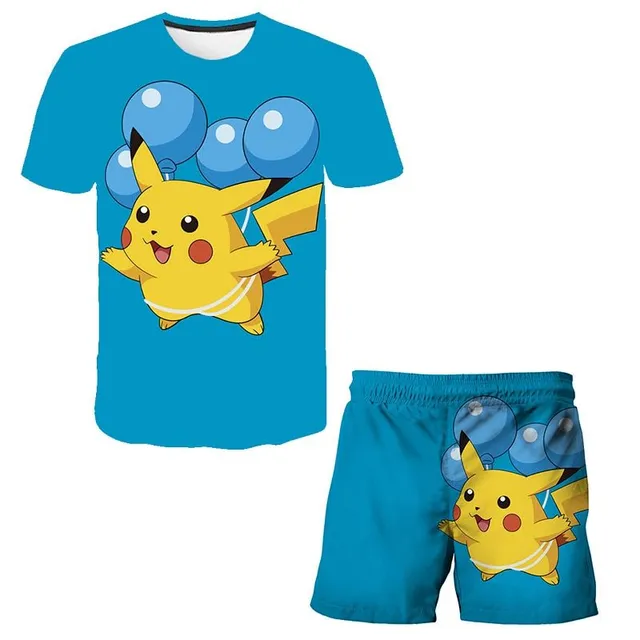 Set tricou și pantaloni scurți pentru copii Pokémon - 2 bucăți