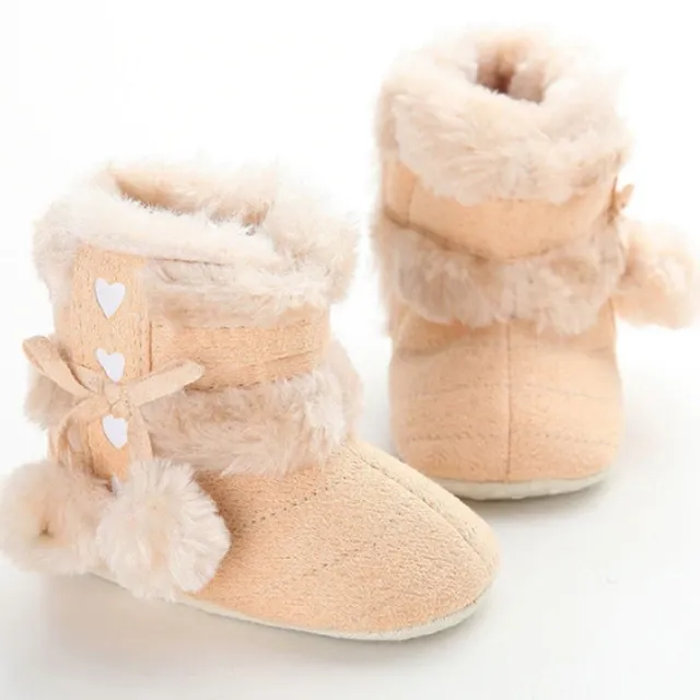 Dziewczęce buty zimowe z pomponami