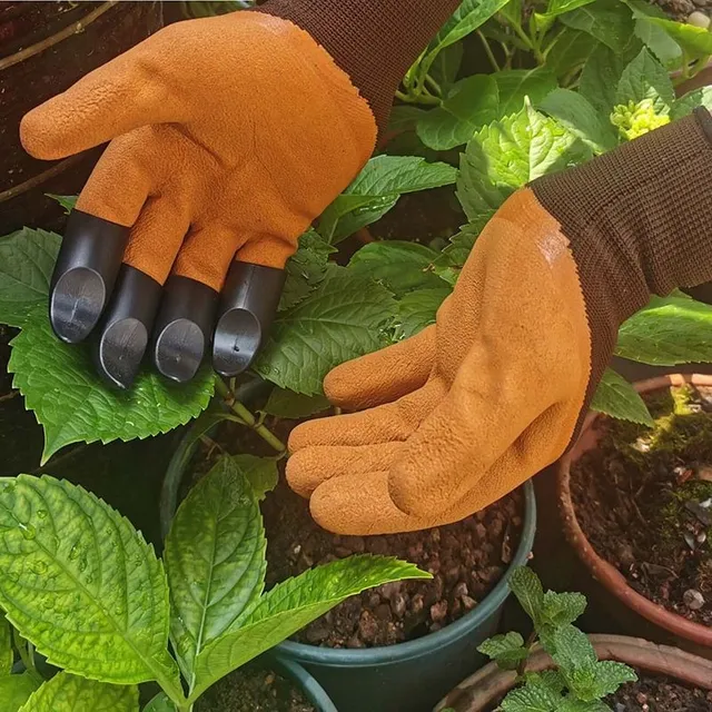 Rękawice ogrodowe z plastikowymi pazurami
