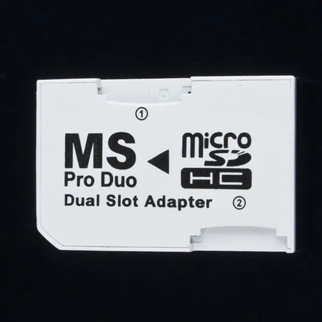 MS Pro Duo memory card reader for 2x Micro SDHC