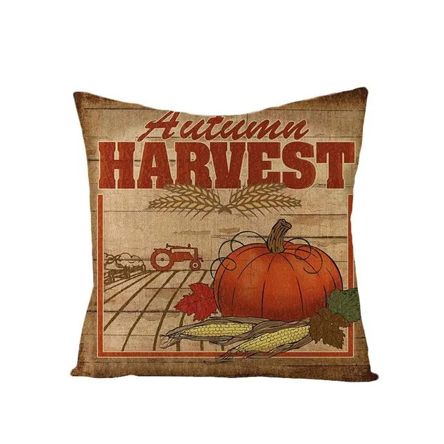 Decorative pillowcase with autumn harvest printing