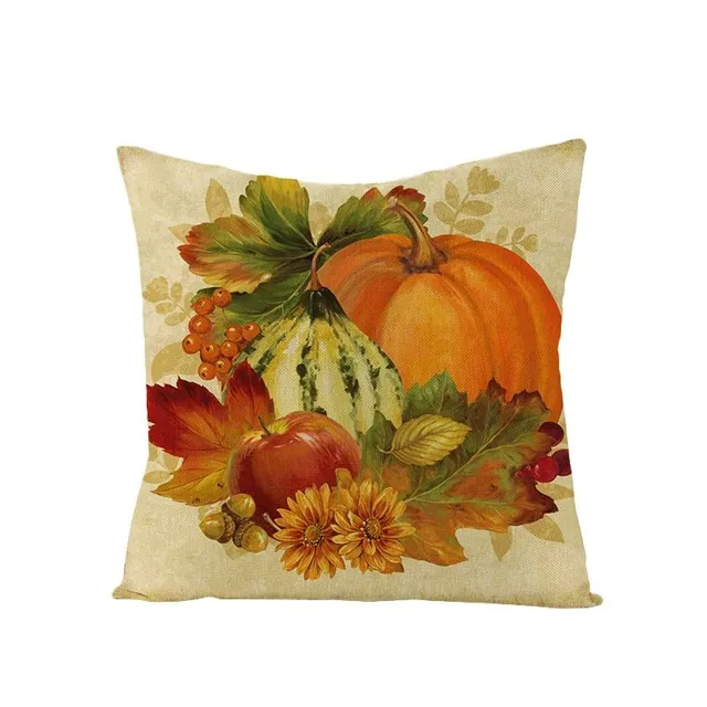 Decorative pillowcase with autumn harvest printing