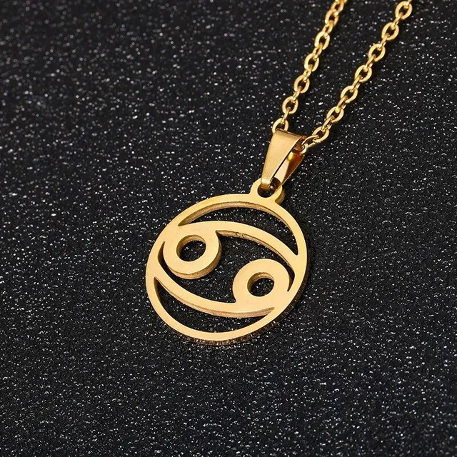 Krásny nerezový náhrdelník s príveskom v tvaroch Zodiac znamenia