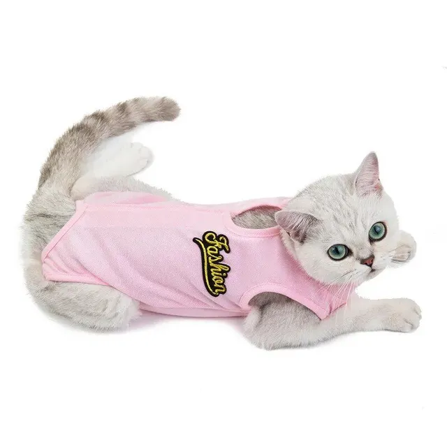 Stylový jednobarevný obleček pro kočky se zapínáním na hřbetu - více barevných variant