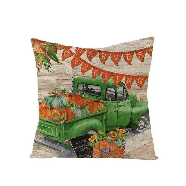 Decorative pillowcase with autumn harvest printing