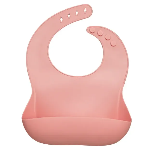 Insoluble modern monocolor silicone bib for toddlers - More Colors