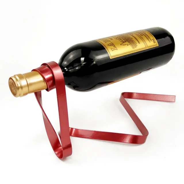 Luxury wine bottle stand in ribbon style - several color variants, design decoration