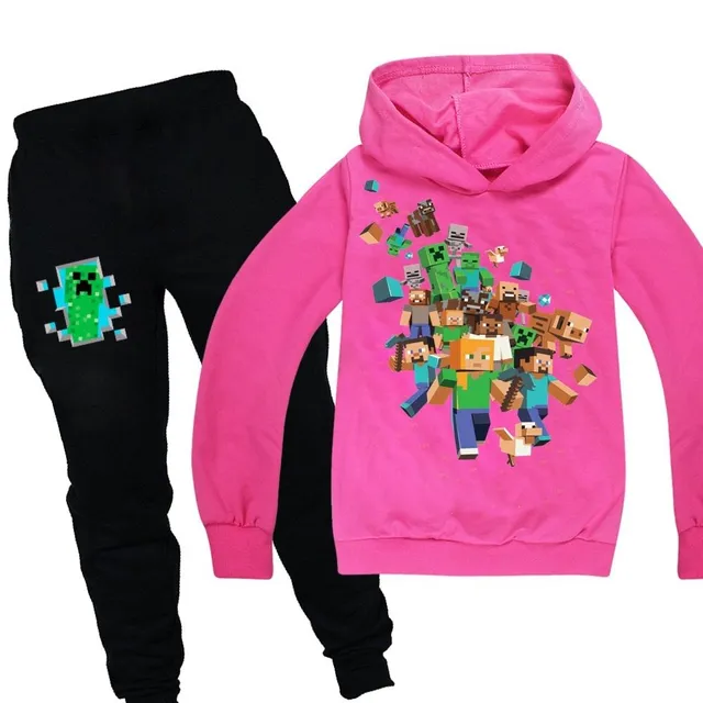 Stylish tracksuit with the motif of the computer game Minecraft