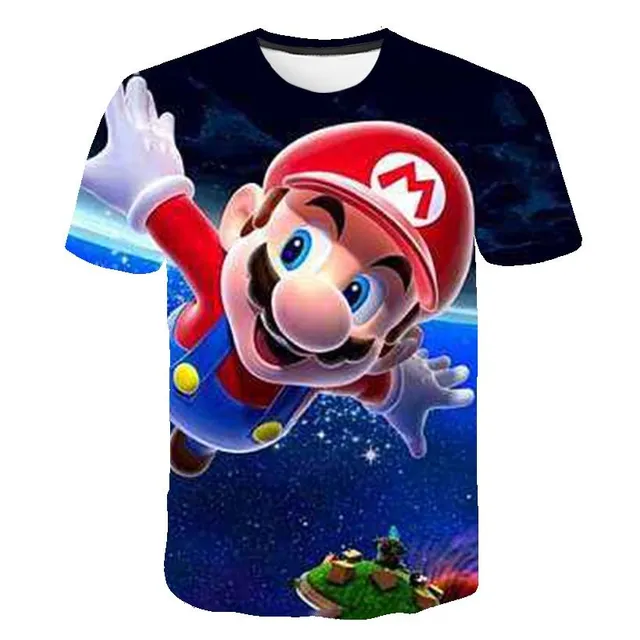 Krásne detské tričko s 3D potlačou Mario