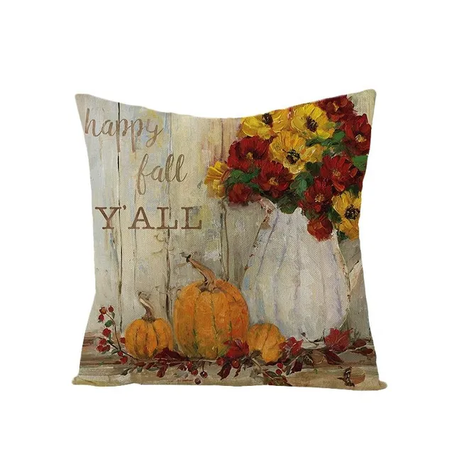 Decorative pillowcase with autumn harvest printing