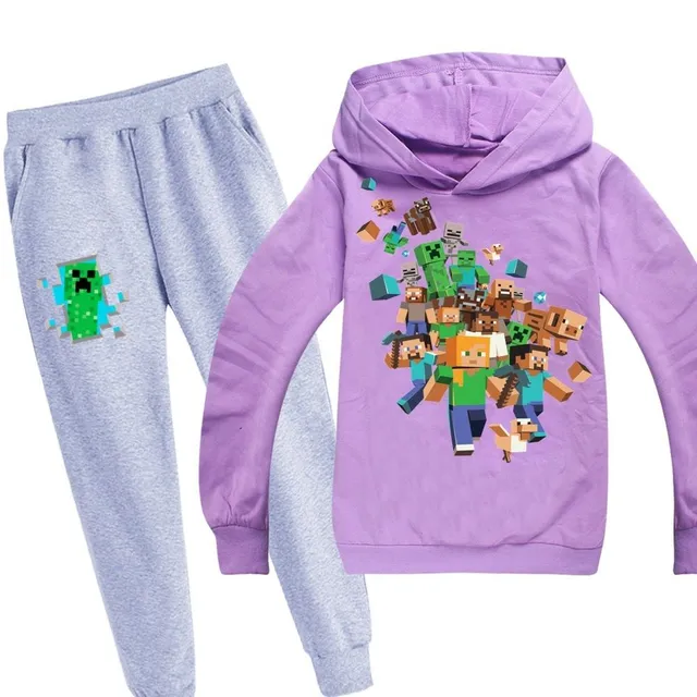 Stylish tracksuit with the motif of the computer game Minecraft