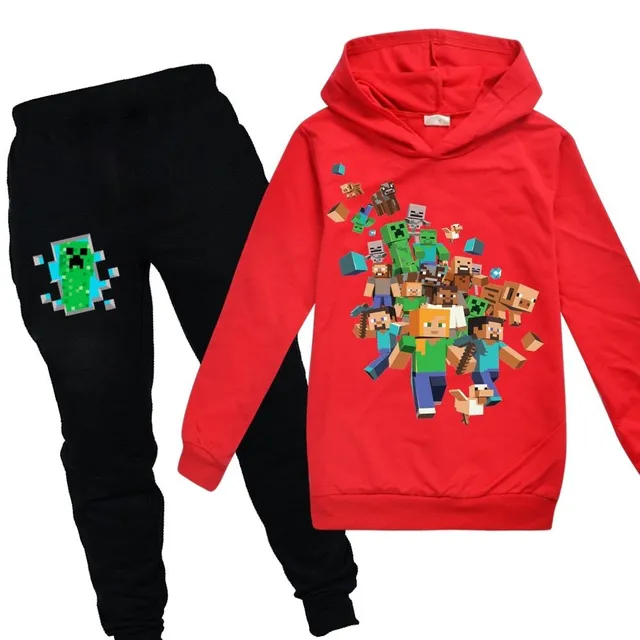 Stylish tracksuit with the motif of the computer game Minecraft