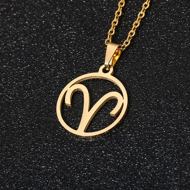 Beautiful stainless steel necklace with pendant in shapes Zodiac sign