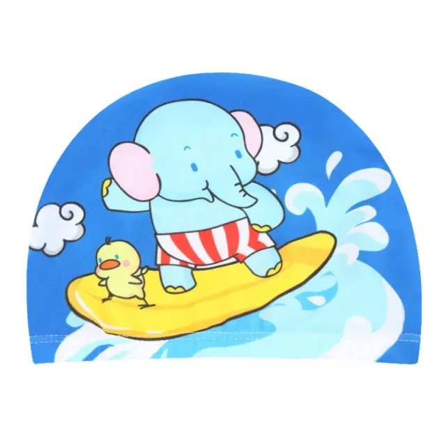 Căciulă de înot pentru copii cu un motiv desenat drăguț pentru protecția urechilor și a părului copiilor în timpul înotului - unisex
