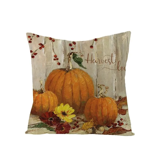 Decorative pillowcase with autumn harvest printing