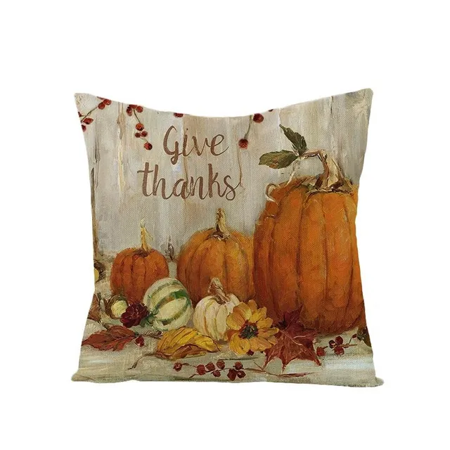 Decorative pillowcase with autumn harvest printing