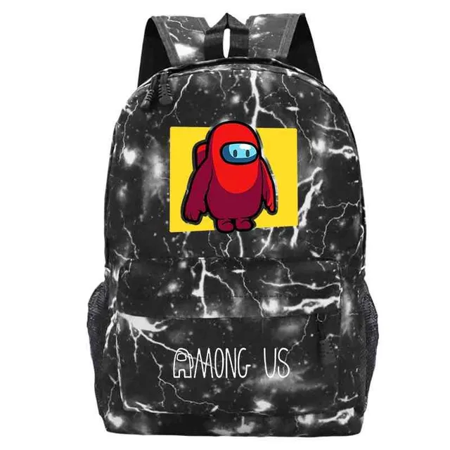 School backpack printed with Among Us characters