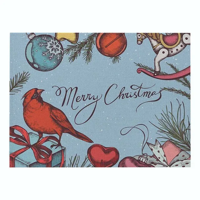 Merry Christmas coasters Santa Claus, Robin and Los with motifs