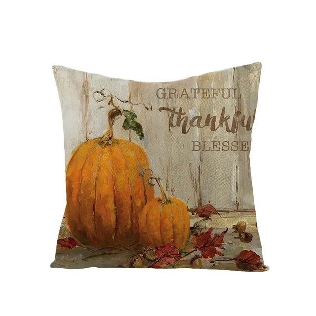 Decorative pillowcase with autumn harvest printing