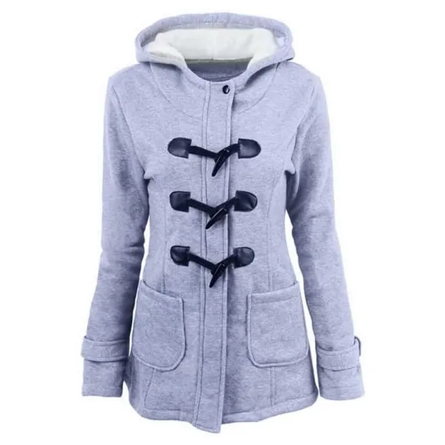 Elegant women's coat with hood SAYNOMORE