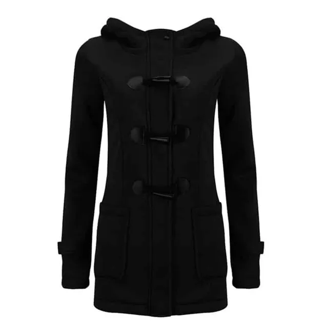 Elegant women's coat with hood SAYNOMORE