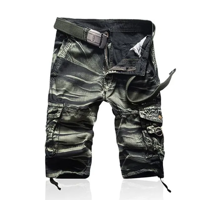 Pantaloni scurți cargo confortabili pentru bărbați cu model de camuflaj