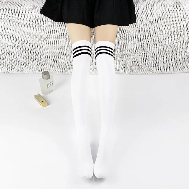Women's knee socks with stripes Mia