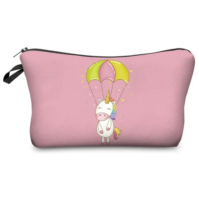 Travel cosmetic bag with cute unicorn