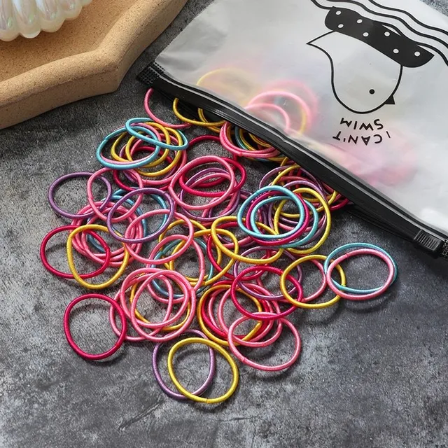 Beautiful hair elastics - 100 pieces