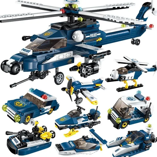 Dětská stavebnice - Policejní helikoptéra 8 v 1