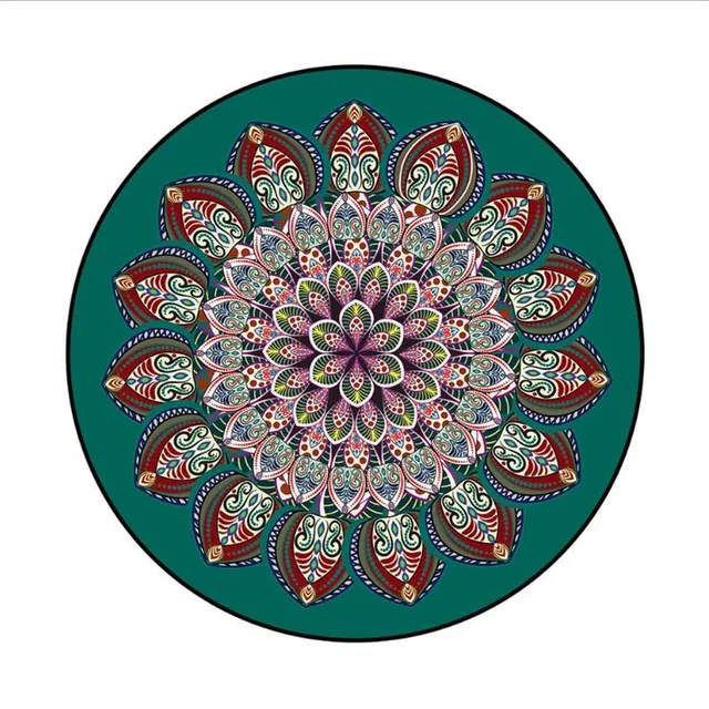 Round carpet in bohemian style