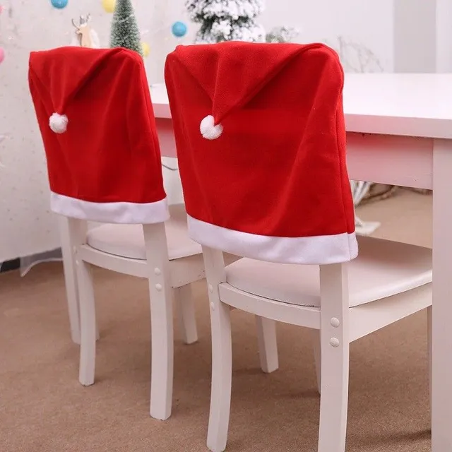 Christmas cover on chair hat 2 pcs