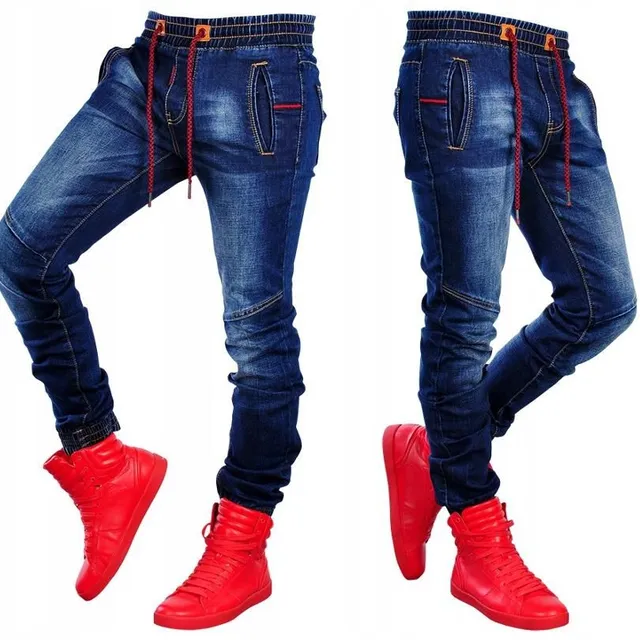 Men's jeans with drawstring waist Denim