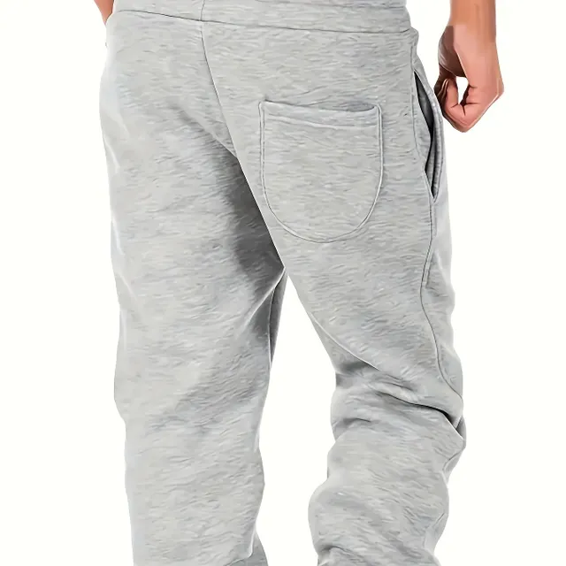 Men's sweatpants with drawstring, pockets and jogger cut for autumn/winter - for running and jogging