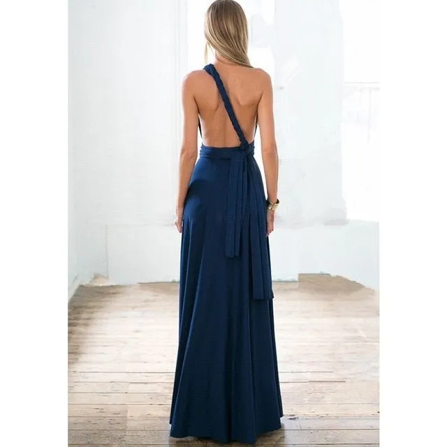 Robe longue à nouer pour femme