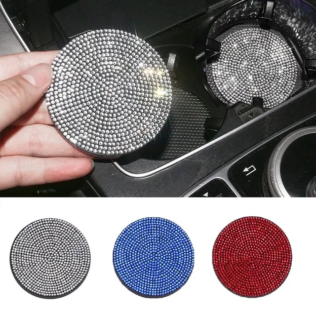 Modern anti-slip coasters with shiny pebbles for the car - more colours Taddy