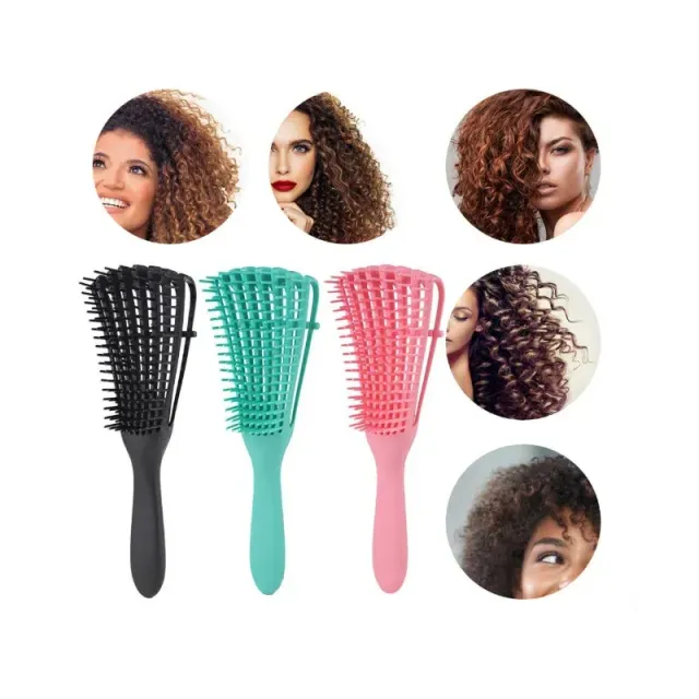 Hairbrush with hair massage head for curly hair