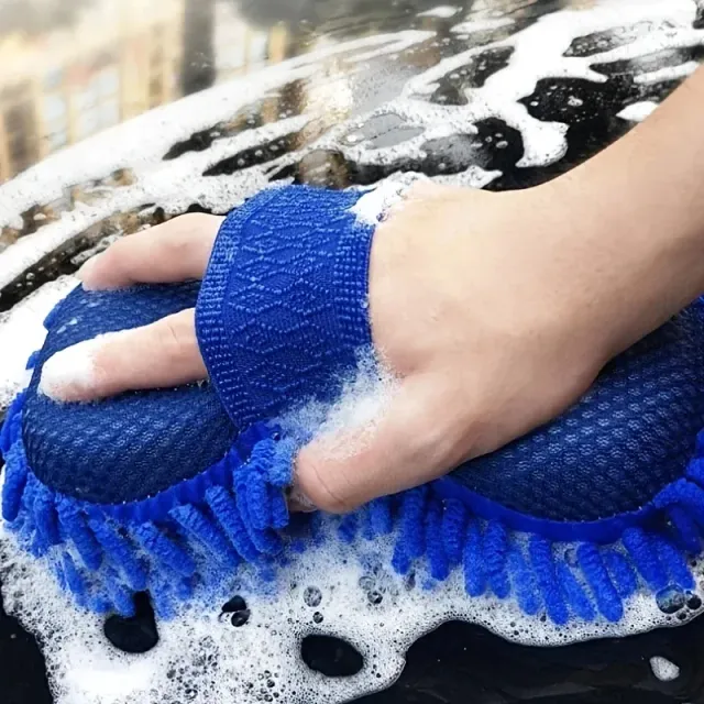 Éponge de lavage en microfibre pour voiture avec gants de nettoyage pour un entretien détaillé