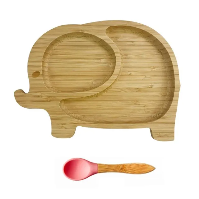 Baby saucer with teaspoon elephant