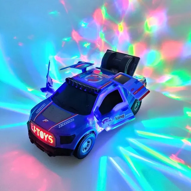 Electric dance police car with light effects