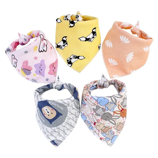 Soft cotton baby bib 5 pcs