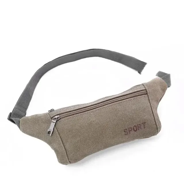 Unisex sports jogging fanny pack for mobile phone and coins from durable canvas for outdoor activities