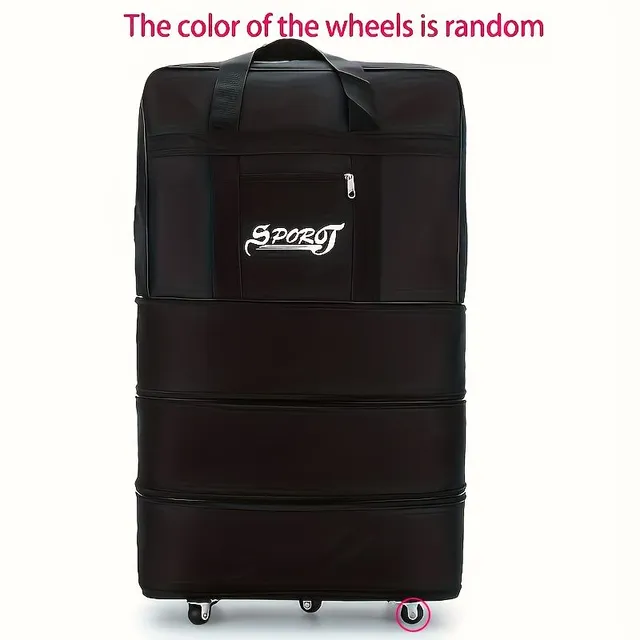 Rozšiřitelná taška na zavazadla na vozíku, velkokapacitní cestovní taška na kolečkách, skládací taška na oblečení na přikrývku