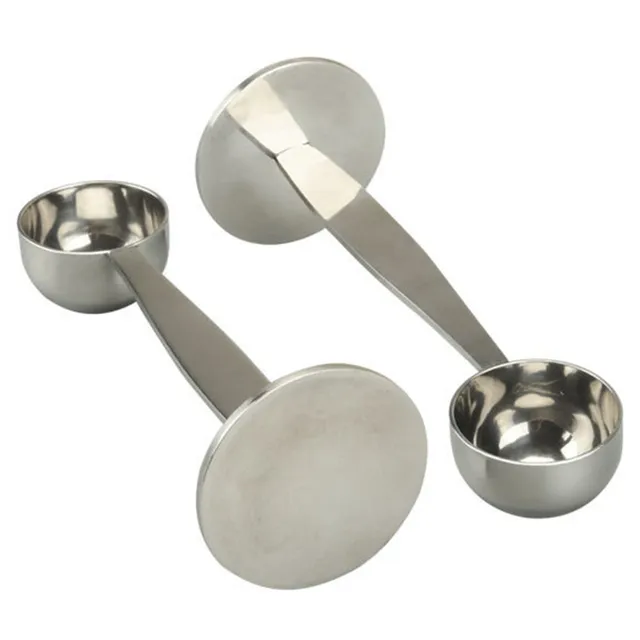 Stainless steel coffee scoop with squeezer