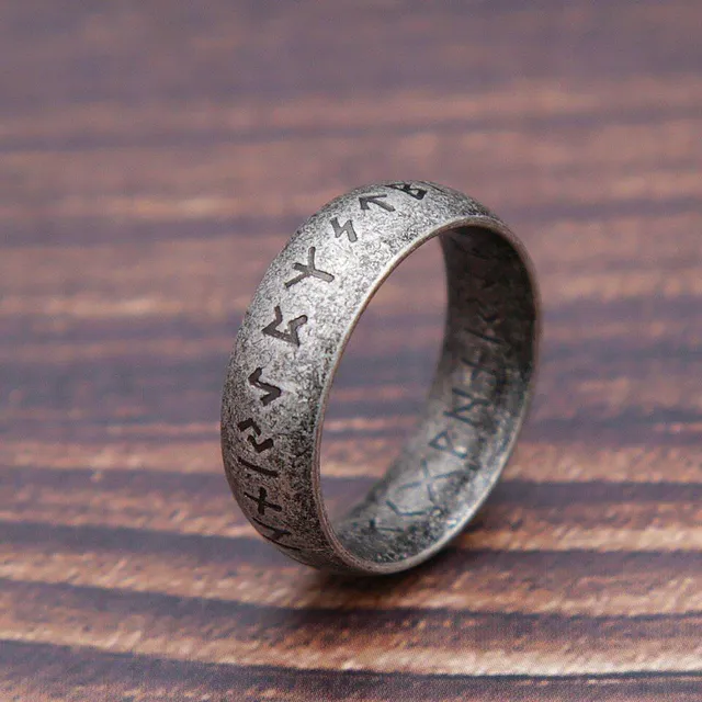 Men's luxury Nordic ring with runes Paul