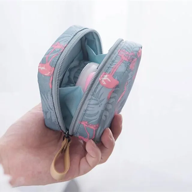 Geantă de cosmetice mini pentru călătorii cu imprimeu de flamingo și altele