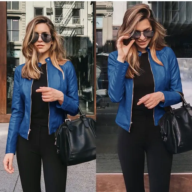 Veste en simili cuir pour femmes - plusieurs couleurs