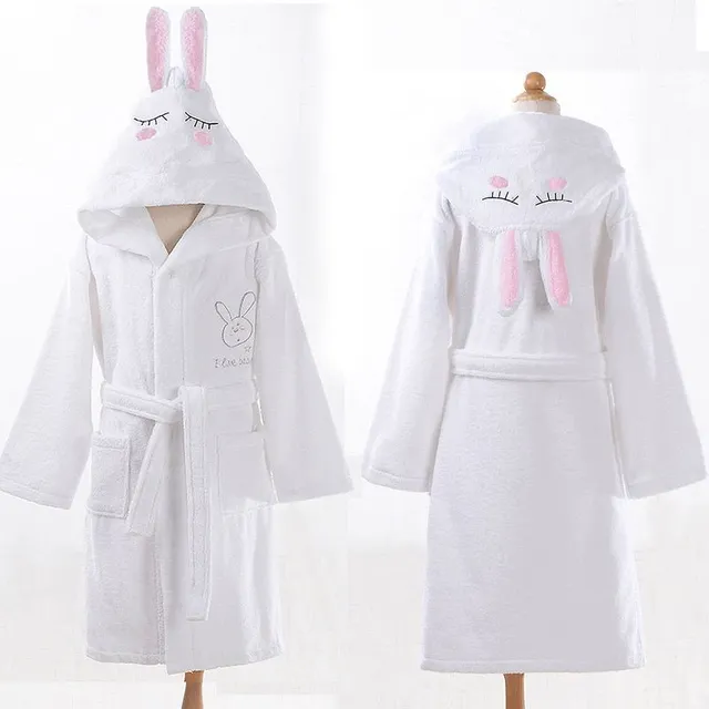 Baby soft robe with cute ears on Jodie's hood